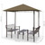  Garden Pavilion Taupe Fabric canopy, Steel 0.8x4.9x7.9ft A949-312222