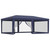  Party Tent with 6 Mesh Sidewalls Blue 19.7'x13.1' HDPE A949-319257