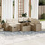  Garden Sofa Set Beige PE Rattan, Powder-coated Steel, Tempered Glass A949-3275318