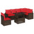  7 Piece Patio Sofa Set with Cushions Brown Poly Rattan A949-3267314