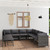  Garden Lounge Set Grey PE Rattan 9 Piece Set Modular A949-3059773