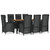  Garden Dining Set Black PE Rattan Set for 8 people A949-3185082