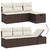  Garden Sofa Set Brown Poly Rattan, Steel Large Modular A949-3264459