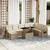  Garden Sofa Set Beige PE Rattan, Powder-coated Steel, Tempered Glass A949-3268098