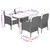  Garden Dining Set Grey PE rattan, Powder-coated steel, Tempered glass A949-3212006