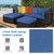 5 Pieces Patio Rattan Sofa Set with Cushion and Ottomans-Navy - Color: Navy D681-HW68678BNY+