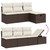  Garden Sofa Set Brown Poly Rattan, Steel Large Modular A949-3263839