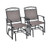 Outdoor Gliding Loveseat Chair with Tempered Glass Coffee Table-2 Pieces - Color: Brown D681-NP10952BN-1