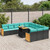  11 Piece Patio Sofa Set with Cushions Black Poly Rattan A949-3274144