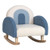 Kids Rocking Chair Children Velvet Upholstered Sofa with Solid Wood Legs-Blue - Color: Blue D681-HV10298BL