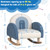 Kids Rocking Chair Children Velvet Upholstered Sofa with Solid Wood Legs-Blue - Color: Blue D681-HV10298BL