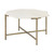 33" White And Gold Genuine Marble And Metal Octagon Coffee Table N270-376305