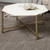 33" White And Gold Genuine Marble And Metal Octagon Coffee Table N270-376305