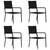  Dining Set Black Solid Acacia wood, Powder-Coated Steel, PE Rattan A949-3072489