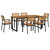  7 Piece Patio Dining Set Solid Wood Acacia and Metal A949-3155403