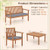 4 Piece Patio Wood Furniture Set Acacia Wood Sofa Set with Loveseat-Gray - Color: Gray D681-HW72093GR
