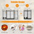 3-Panel Folding Wrought Iron Fireplace Screen with Doors and 4 Pieces Tools Set-Black - Color: Black D681-JV10064BK
