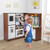 Wooden Corner Play Kitchen with Water Circulation System and Lights-Brown - Color: Brown D681-TP10167CF