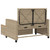  Patio Sofa Beige Poly Rattan 2-Seater Convertible Patio Sofa A949-365143