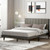 Queen Size Upholstered Bed Frame with Tufted Headboard - Color: Gray D681-HU10066