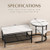 Set of 2 Nesting Coffee Table with Extra Storage Shelf for Living Room-Black - Color: Black D681-JV11232DK