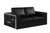 73" Black And Silver Metallic Top Grain Leather Loveseat N270-534094