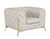45" Beige And Gold Italian Leather Tufted Chesterfield Chair N270-476512