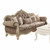 35" Gray Velvet Floral Sofa And Toss Pillows With Beige Legs N270-348641