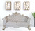66" Two Tone Ivory And Pearl Velvet Loveseat and Toss Pillows N270-515714