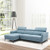 105 Inch L-Shaped Sofa Couch with 3 Adjustable Headrests-Blue - Color: Blue D681-HV10183WL-NY+