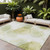 9' X 12' Green and Ivory Abstract Washable Non Skid Indoor Outdoor Area Rug N270-562108