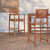 2 Pieces Outdoor Acacia Wood Bar Chairs with Sunflower Backrest and Armrests - Color: Brown D681-NP10735