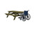 Green Solid Wood Outdoor Picnic Table Umbrella Hole N270-525028
