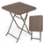 Folding Picnic Table with Rattan Grain HDPE Tabletop and Sturdy Metal Fame-Coffee B593-NP11841