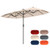 13 FT Large Patio Umbrella with LED Solar Lights and Crank Handle-Beige B593-NP12228