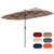 13 FT Large Patio Umbrella with LED Solar Lights and Crank Handle-Beige B593-NP12228