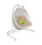 69" Beige and White Metal Indoor Outdoor Swing Chair with Beige Cushion N270-482869