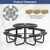   45 Inches Outdoor Round Picnic Table and Bench Set for 8 with Umbrella Hole-Black - Color: Black D681-NP11795BK+
