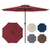 12 Feet Patio Umbrella with Crank Handle and 8 Sturdy Ribs-Red - Color: Red D681-NP12131WN