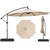10 Feet Offset Hanging Umbrella with Base Patio Cantilever Umbrella with Tilt-Beige - Color: Beige  D681-NP12350BE