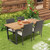 5 Pieces Patio Rattan Dining Set with Umbrella Hole and Seat Cushions B593-HW70830-4+HW70840