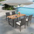 5 Pieces Patio Rattan Dining Set with Umbrella Hole and Seat Cushions B593-HW70830-4+HW70840