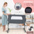 Portable Baby Bedside Bassinet with 5-level Adjustable Heights and Travel Bag-Gray - Color: Gray D681-BC10112GR