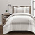 Twin/Twin XL Grey Off-White 2 Piece Stripe Reversible Cotton Quilt Set Q280-GREVBN65441