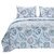 Twin Coastal Seashells White Teal 2 Piece Polyester Reversible Quilt Set Q280-TCSWPQ886145