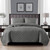 Twin/Twin XL 2-Piece Dark Grey Polyester Microfiber Diamond Quilt Set Q280-TNDG2558