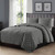 Twin/Twin XL 2-Piece Dark Grey Polyester Microfiber Diamond Quilt Set Q280-TNDG2558