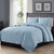 Twin/Twin XL 2-Piece Light Blue Microfiber Reversible Diamond Quilt Set Q280-TWBL1488
