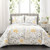 Full/Queen size Yellow Grey Floral Light Thin Cotton Polyester Blend Quilt Set Q280-YEGRLD646422