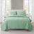 King Coastal Beach Starfish Seashell Seahorse Light Green Teal Quilt Set Q280-KNMGSP356172576